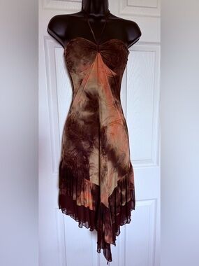 Asymmetrical Halter Handkerchief Dress